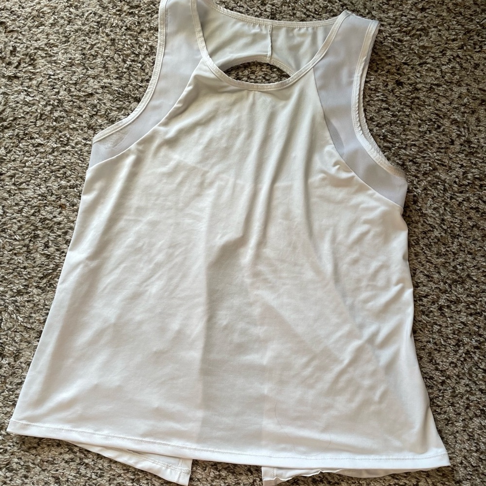 Medium White Running Girl Athletic Tank